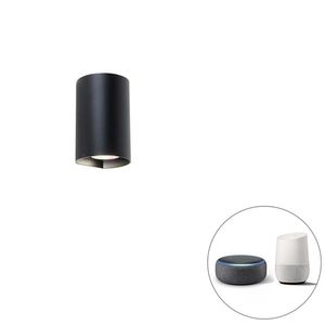 Chytré nástěnné kulaté svítidlo černé včetně Wifi GU10 - Sabbir obraz