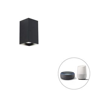 Chytré čtvercové nástěnné svítidlo černé včetně Wifi GU10 - Sabbir obraz