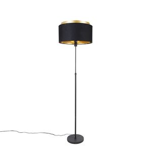Moderní stojací lampa černá se zlatým duo stínem - Parte obraz