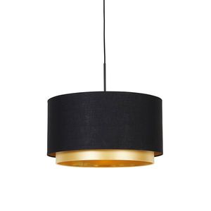 Moderní závěsná lampa černá se zlatým duo stínem 47 cm - Combi obraz