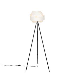 Moderní stojací lampa bílá - Látka obraz