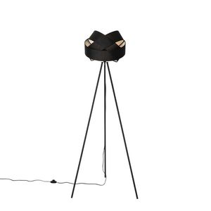 Moderní stojací lampa černá - Látková obraz
