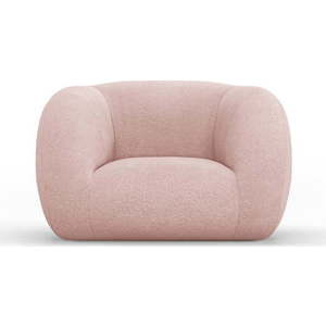 Světle růžové křeslo z textilie bouclé Essen – Cosmopolitan Design obraz
