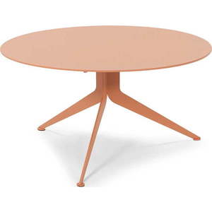 Kovový kulatý konferenční stolek v lososové barvě ø 78 cm Daley – Spinder Design obraz