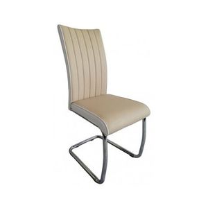 Jídelní židle Vertical, béžová/bílá ekokůže obraz