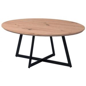 Oválný konferenční stolek Yarra, černý/dub artisan obraz