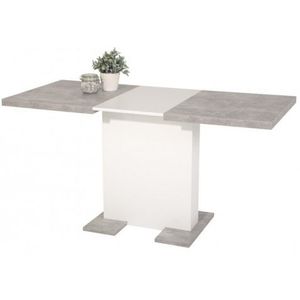 Jídelní stůl Britt 110x69 cm, šedý beton/bílý obraz