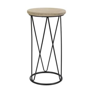 Přístavný stolek AIDEN dřevo/kov, ⌀ 28 cm obraz