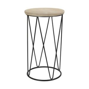 Přístavný stolek AIDEN dřevo/kov, ⌀ 34 cm obraz