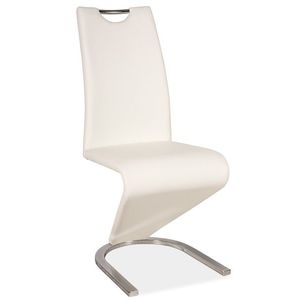 Jídelní čalouněná židle SAVINO, bílá/chrom obraz