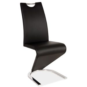 Jídelní čalouněná židle SAVINO, černá/chrom obraz