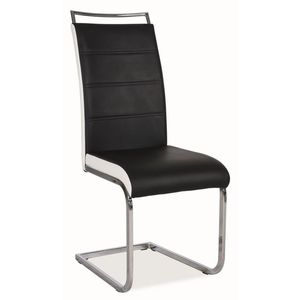 Jídelní čalouněná židle MACROLOBUM, černá/bílá ekokůže obraz