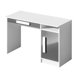 Pracovní stůl BLOURT, bílá/šedý lesk obraz