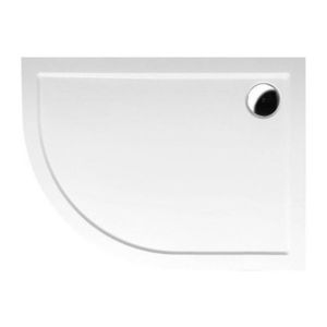 POLYSAN RENA R sprchová vanička z litého mramoru, čtvrtkruh 100x80cm, R550, pravá, bílá 76511 obraz