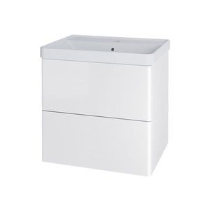 MEREO Siena, koupelnová skříňka s keramickým umyvadlem 61 cm, bílá lesk CN410 obraz