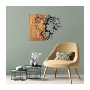 Nástěnná dekorace 96x79 cm láska dřevo/kov obraz