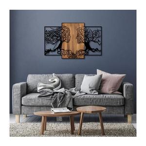 Nástěnná dekorace 125x79 cm stromy života dřevo/kov obraz