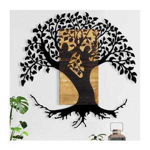 Nástěnná dekorace 89x90 cm strom dřevo/kov obraz