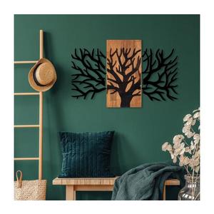 Nástěnná dekorace 96x58 cm strom dřevo/kov obraz