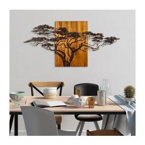 Nástěnná dekorace 144x70 cm strom dřevo/kov obraz
