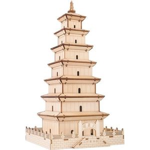 Woodcraft construction kit Dřevěné 3D puzzle Velká pagoda divoké husy obraz