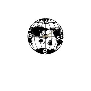 Wallity Dekorativní nástěnné hodiny Globe 50 cm černé obraz