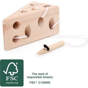 Small foot Dřevěná provlékací hračka CHEESE obraz