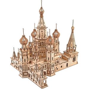 Woodcraft construction kit Dřevěné 3D puzzle Chrám Vasila Blaženého obraz