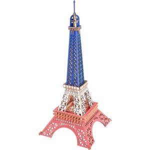 Woodcraft construction kit Dřevěné 3D puzzle Eiffelova věž v barvách Francie obraz