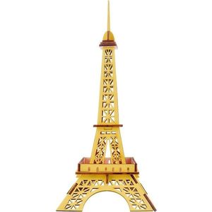 Woodcraft construction kit Dřevěné 3D puzzle Eiffelova věž žlutá obraz