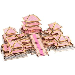 Woodcraft construction kit Dřevěné 3D puzzle Epang palace růžové obraz