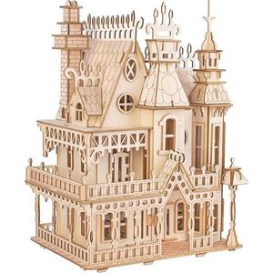 Woodcraft construction kit Dřevěné 3D puzzle Fantasy vila obraz