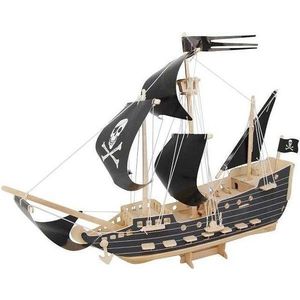 Woodcraft construction kit Dřevěné 3D puzzle Pirátská loď obraz