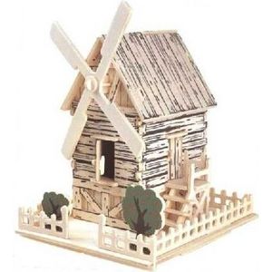 Woodcraft construction kit Dřevěné 3D puzzle Větrný mlýn obraz