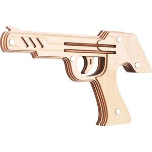Woodcraft construction kit Dřevěné 3D puzzle Zbraň na gumičky obraz
