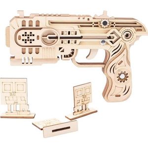 Woodcraft construction kit Dřevěné 3D puzzle Zbraň na gumičky Dragon Chaser obraz