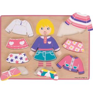 Bigjigs Toys Dřevěné oblékací puzzle GIRLS obraz