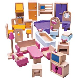 Bigjigs Toys Dřevěný nábytek do domečku pro panenky DOLLS obraz