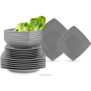 Konsimo Jídelní sada talířů pro 6 osob EPIRI 18 ks šedá obraz