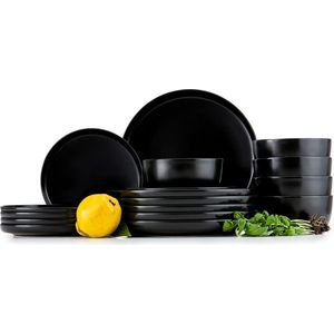 Konsimo Jídelní sada talířů pro 6 osob VICTO 18 ks černá obraz
