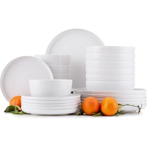 Konsimo Jídelní sada talířů pro 6 osob VICTO 24 ks bílá obraz