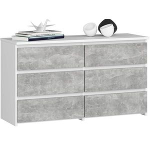 Ak furniture Komoda CL 100 cm 6 zásuvek bílá/beton obraz