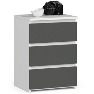 Ak furniture Komoda CL3 se 3 zásuvkami 40 cm bílá/šedá obraz