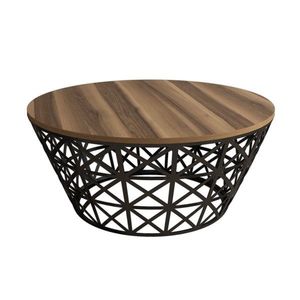 Kalune Design Konferenční stolek Ferforje 90 cm ořech/černý obraz