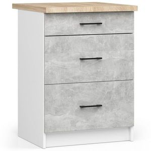 Ak furniture Kuchyňská skříňka Olivie S 60 cm 3S bílá/beton/dub sonoma obraz