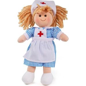 Bigjigs Toys Látková panenka Nurse Nancy 28 cm vícebarevná obraz