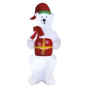 EMOS Nafukovací LED lední medvěd s vánočním dárkem 240 cm studená bílá obraz