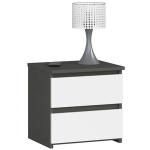 Ak furniture Noční stolek CL2 s 2 zásuvkami šedý grafit/bílý obraz