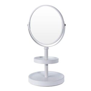 DekorStyle Oboustranné zrcadlo s poličkou Pretty bílé obraz