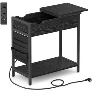 SONGMICS Odkládací stolek Vasagle Laurin s USB porty černý obraz
